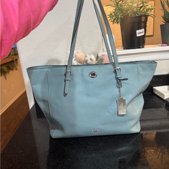 Coach Handbags - Coach Light Blue Tote Bag